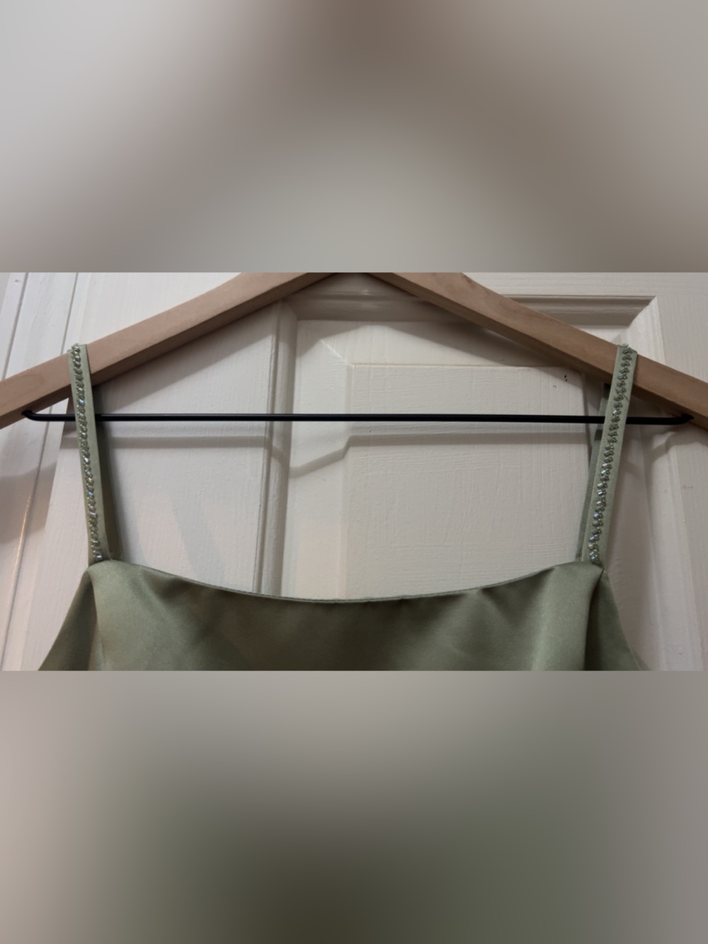 Alfred Angelo Sage Green Spaghetti-Strap Dress - Picture 17 of 17